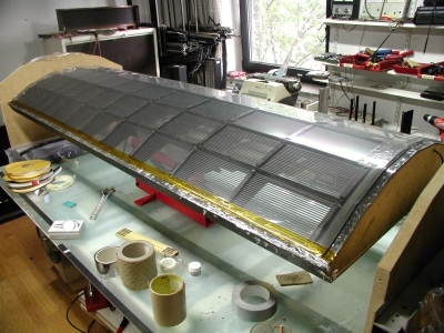 Soundlab after stretching and freeing from jig